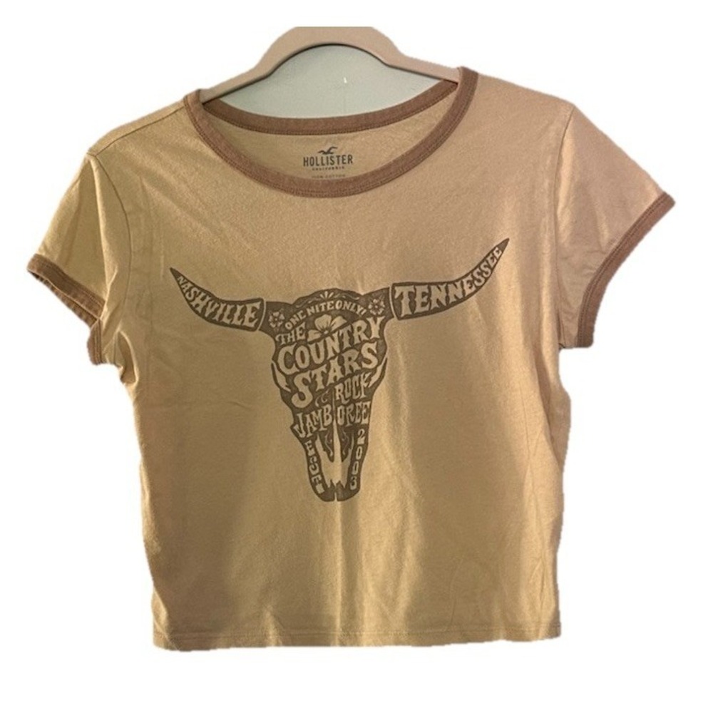 Y2K Hollister Women's M Baby T Shirt Ringer Tee‎ Nashville Country Star 2003